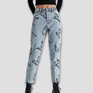 PacSun Eco Butterfly Jeans High Waisted Straight Leg Blue 26